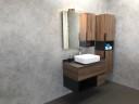 Зеркало со шкафом Comforty Штутгарт 90 00004151038 Дуб темно-коричневый Черное матовое МДФ / ЛДСП, стекло