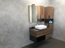 Зеркало со шкафом Comforty Штутгарт 90 00004151038 Дуб темно-коричневый Черное матовое МДФ / ЛДСП, стекло
