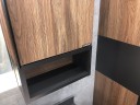 Зеркало со шкафом Comforty Штутгарт 90 00004151038 Дуб темно-коричневый Черное матовое МДФ / ЛДСП, стекло