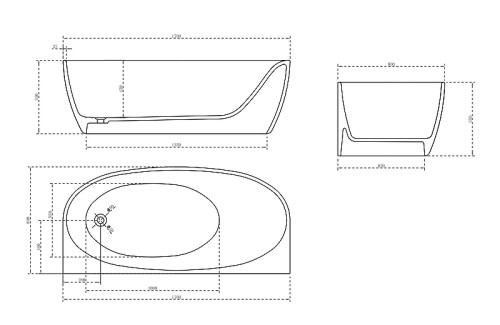 Карбоновая ванна Abber Karbon 170x80 AK9004 Черная без гидромассажа