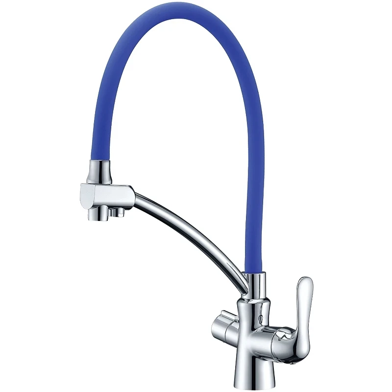 Смеситель для кухни Lemark Comfort LM3070C-Blue Хром Синий латунь