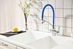 Смеситель для кухни Lemark Comfort LM3070C-Blue Хром Синий латунь