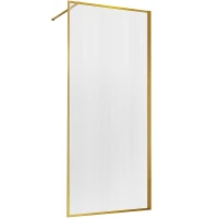 Душевая перегородка Vincea Walk-In 110 VSW-1HP110FLBG профиль Брашированное золото стекло рифленое