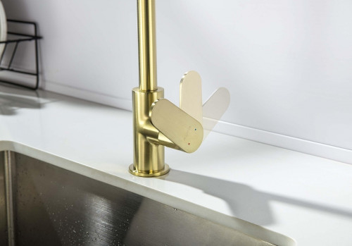 Смеситель для кухни Aquatek Оберон AQ1282BG цвет Золото шлифованное