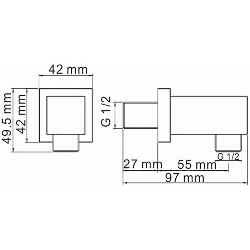Шланговое подключение WasserKRAFT Exter A108 Светлая бронза латунь на стену