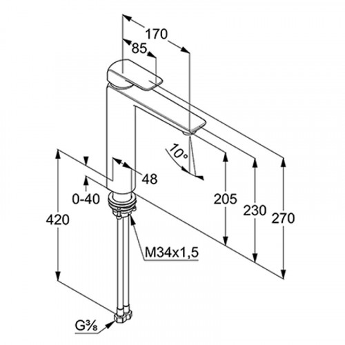 Смеситель для раковины Kludi Ameo 412960575 Хром латунь