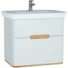 Тумба с раковиной Vitra Sento 80 60824 подвесная Белая матовая МДФ / ЛДСП