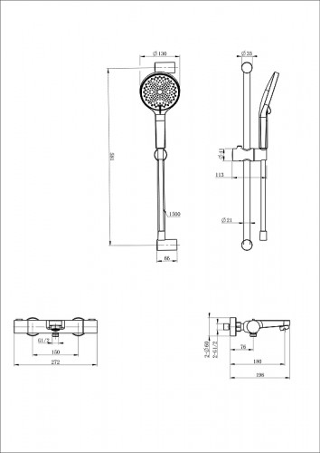 Смеситель для ванны Wonzon &amp; Woghand WW-C2018-A-BGG с термостатом цвет Темный графит