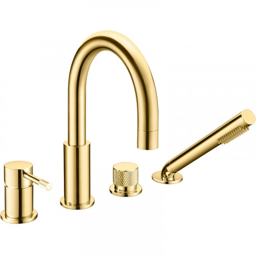 Смеситель на борт ванны Boheme Uno 460-G Золото латунь