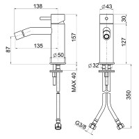 Смеситель для биде Cisal Xion XI000564D1 Нержавеющая сталь латунь