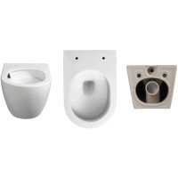 Комплект унитаза Ceruttispa Orlter Aria Tornado CT9955 с инсталляцией Alcaplast Sadromodul AM101/1120-3:1 RU M71-0001 с сиденьем Микролифт и клавишей смыва Хром фарфор подвесной