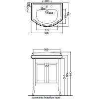 Тумба под раковину Kerasan Retro 60 735130 Белая матовая массив дерева