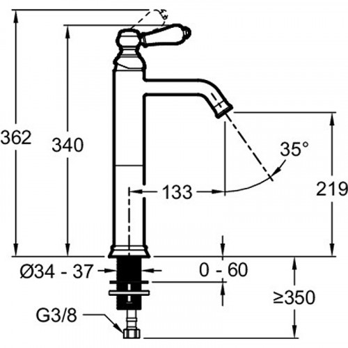 Смеситель для раковины Jacob Delafon Louise E24361-BL Черный матовый латунь