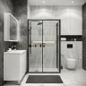 Душевой уголок Grossman Cosmo 120х80 120.K33.02.1280.21.00 профиль Черный матовый стекло прозрачное
