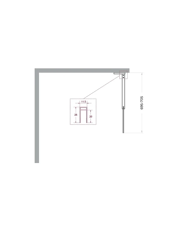Душевая перегородка BelBagno Uno 70 UNO-L-1-TB-70-C-Cr профиль Хром стекло прозрачное