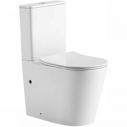 Унитаз компакт SantiLine SL-5026 Белый с бачком и сиденьем Микролифт фарфор напольный