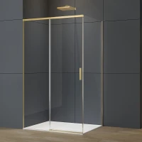 Душевой уголок Vincea Софт 2 (Soft 2) 140х90 VSR-3SO29014CLG профиль Брашированное золото стекло прозрачное
