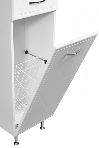Шкаф пенал Stella Polar Концепт 36 SP-00000146 с бельевой корзиной Белый