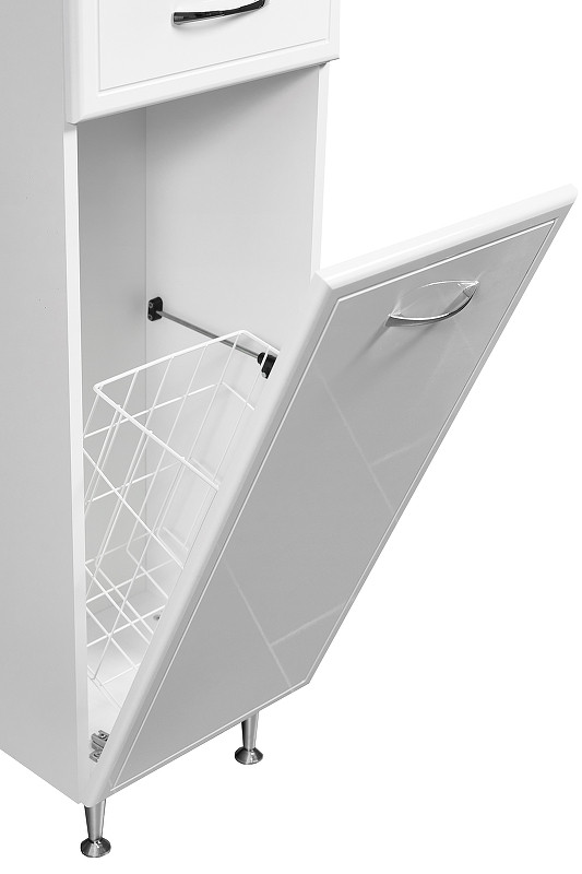 Шкаф пенал Stella Polar Концепт 36 SP-00000146 с бельевой корзиной Белый