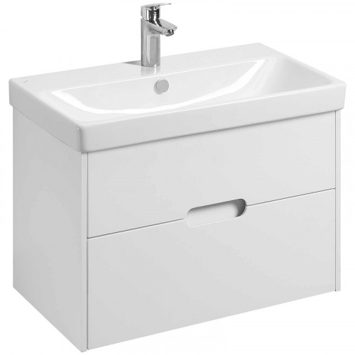 Тумба под раковину Aquaton Оливия 80 1A283101OL010 подвесная Белая матовая МДФ / ЛДСП