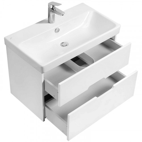 Тумба под раковину Aquaton Оливия 80 1A283101OL010 подвесная Белая матовая МДФ / ЛДСП