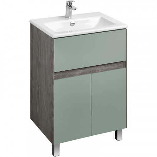 Тумба под раковину Aquaton Форест 60 1A278201FR9C0 Дуб рошелье Сумеречный голубой МДФ / ЛДСП