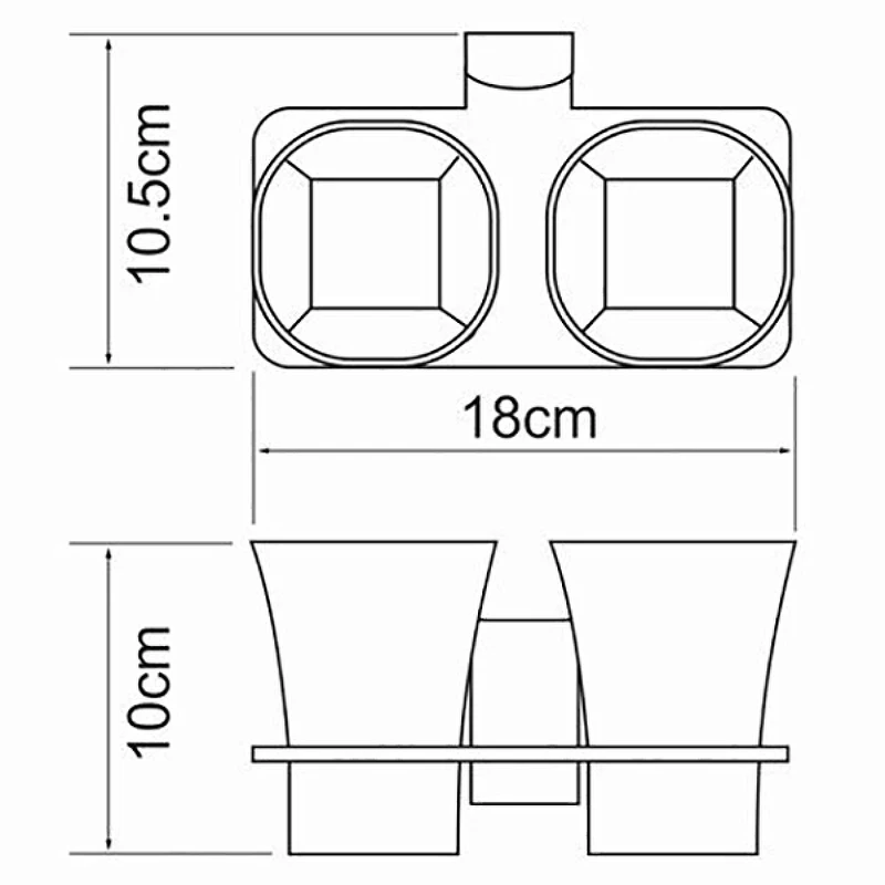 Стакан для зубных щеток WasserKRAFT Leine K-5028D двойной Хром