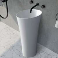 Раковина Abber Stein 50 AS2509 Белая матовая искусственный камень (литьевой мрамор) напольный