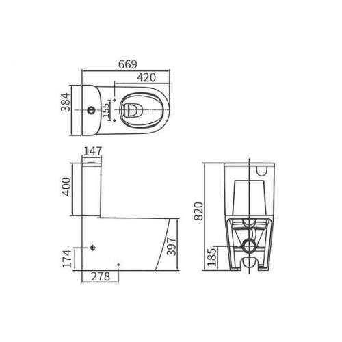 Унитаз компакт Arrow AB2231H цвет Белый без бачка с сиденьем Микролифт