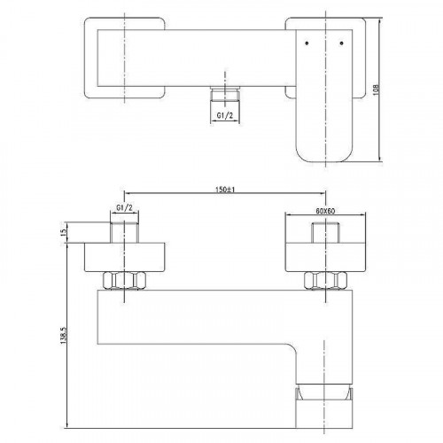 Смеситель для душа Aquanet Cubic SD90447 187231 Хром