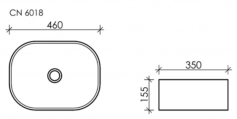 Раковина-чаша Ceramicanova Element 46 CN6018 Белая фарфор накладная
