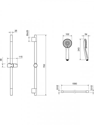 Смеситель для ванны Aquatek Вега AQ1037CR универсальный цвет Хром