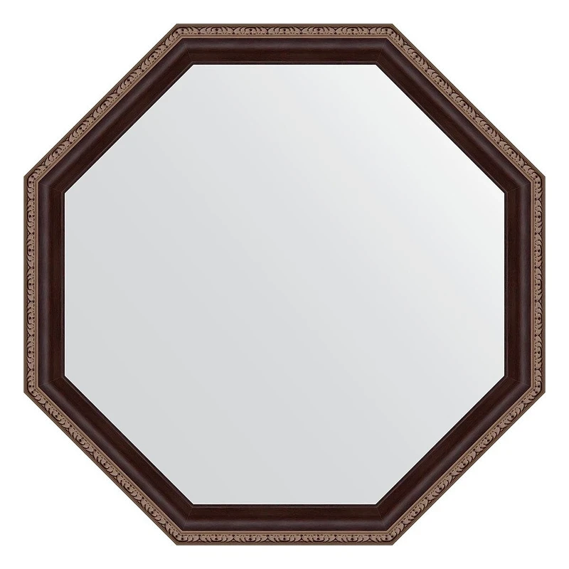 Зеркало Evoform Octagon 64х64 BY 7399 в багетной раме - Махагон с орнаментом 50