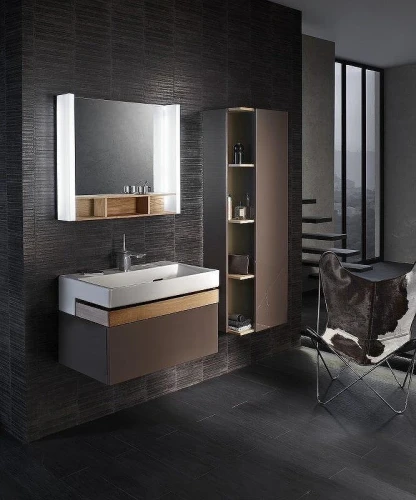Шкаф пенал Jacob Delafon Terrace 50 R EB1179D-F32 подвесной цвет Ледяной коричневый сатин