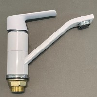 Смеситель для кухни Haiba HB45804-2 Белый Хром однорычажный