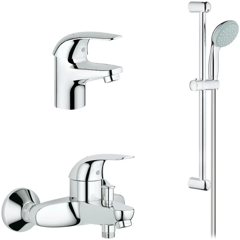Комплект смесителей Grohe Euroeco 124428 Хром