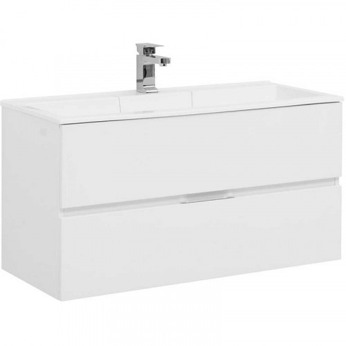 Тумба под раковину Aquanet Алвита 100 235341 подвесная Белая МДФ / ЛДСП