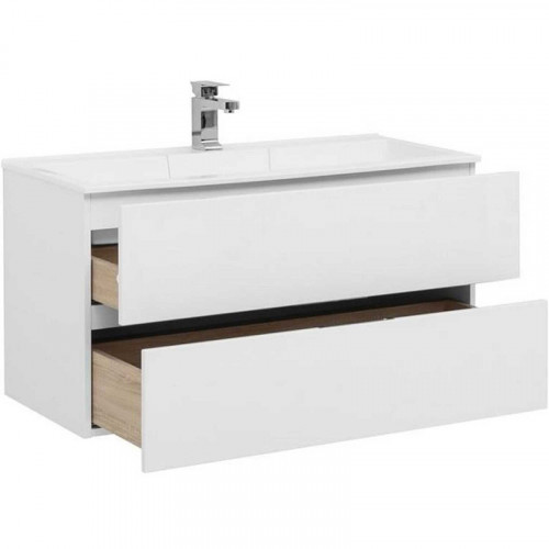 Тумба под раковину Aquanet Алвита 100 235341 подвесная Белая МДФ / ЛДСП