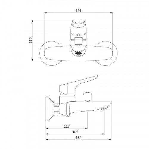 Смеситель для ванны Damixa Jupiter 771000001 Хром латунь на стену
