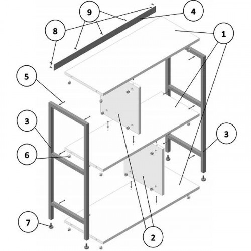 Стеллаж Sanflor Лофт №3 80 С08091 напольный Светлое северное дерево МДФ / ЛДСП