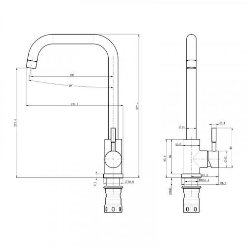 Смеситель для кухни Olive's Balear 13435-2BLB Черный матовый