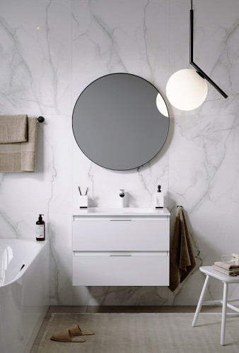 Тумба под раковину Aqwella Accent 75 ACC0175W подвесная Белая МДФ / ЛДСП