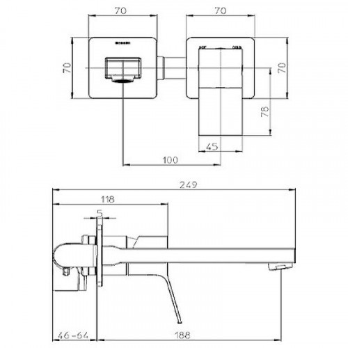 Смеситель для раковины Bossini Aki Z00731.030 Хром