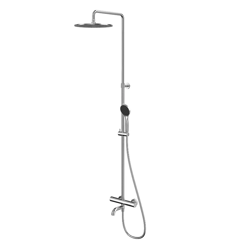 Душевая система Whitecross Y brushed nickel Y1234BASICNIB с термостатом цвет Никель брашированный