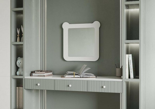 Зеркало Aquaton Каспер Мишка 51 1A283402CRE20 Белое матовое