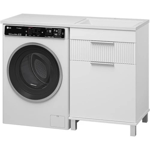 Тумба с раковиной Brevita Enfida 120 R УТ000024653 с бельевой корзиной Белая матовая
