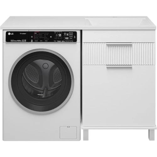 Тумба с раковиной Brevita Enfida 120 R УТ000024653 с бельевой корзиной Белая матовая