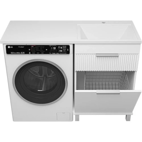 Тумба с раковиной Brevita Enfida 120 R УТ000024653 с бельевой корзиной Белая матовая