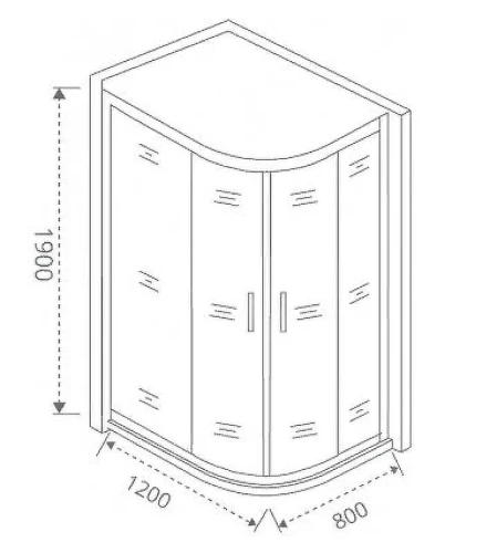 Душевой уголок Good Door Cofe R-120-C-B 120x80 КФ00004 профиль Черный стекло прозрачное