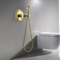 Гигиенический душ со смесителем Aquatek Классик AQ1519PG Полированное золото латунь встраиваемый
